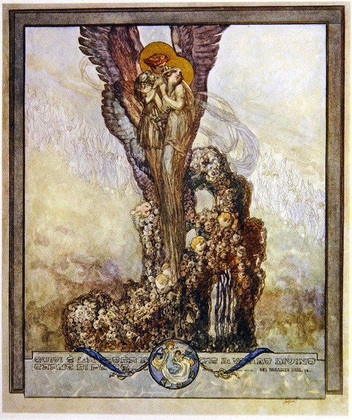 Illustratie uit Dantes Goddelijke Komedie, Paradijs, Canto XXIII, 1921 door Franz von Bayros