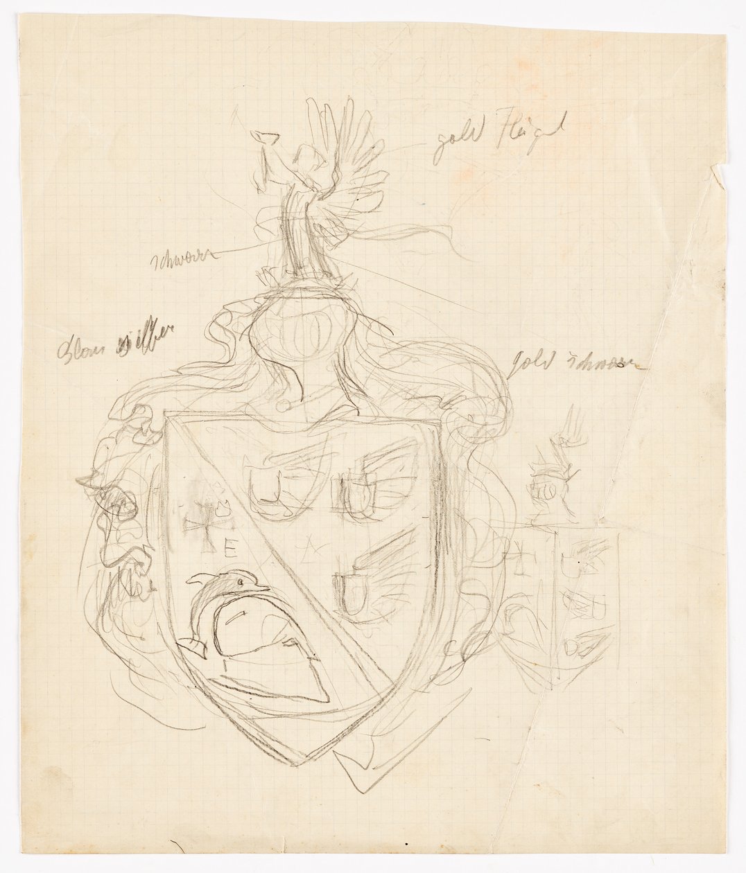 Ontwerp voor een familiewapen door Franz von Matsch