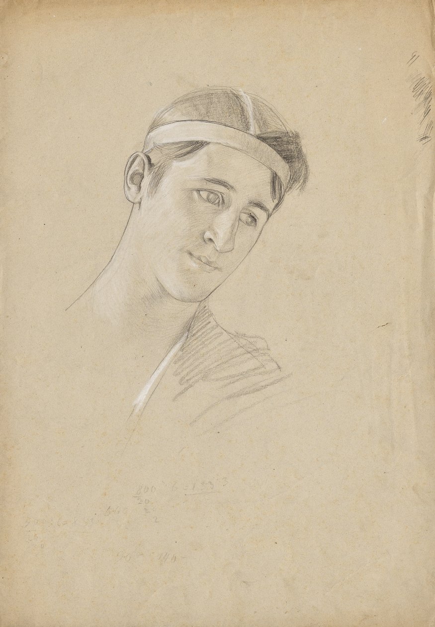 Kopstudie voor Achilles door Franz von Matsch