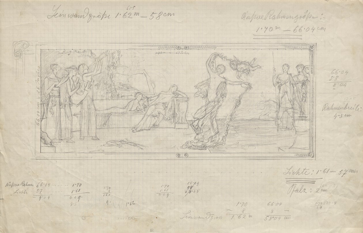 Danseres op een oud-Grieks theaterpodium door Franz von Matsch