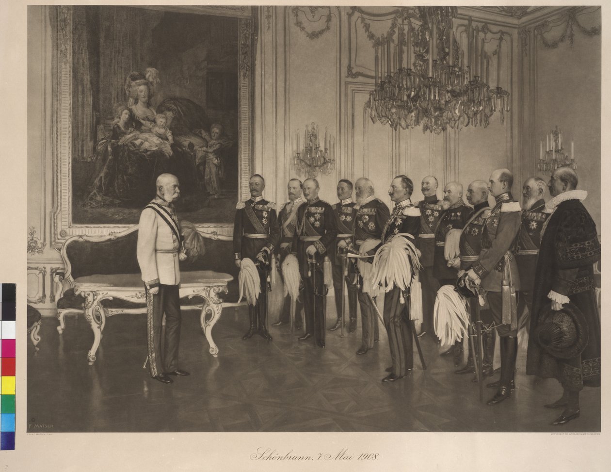 Bezoek van de Duitse Prins van de Federaties op 8 mei 1908 in kasteel Schoenbrunn door Franz von Matsch