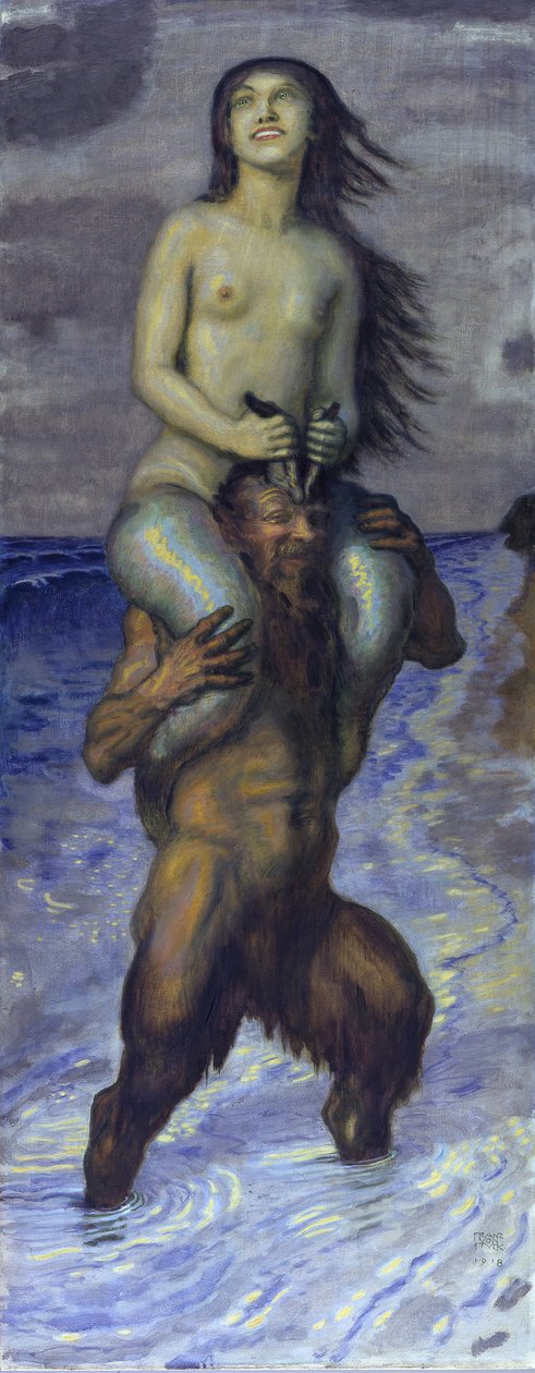 Faun en zeemeermin door Franz von Stuck