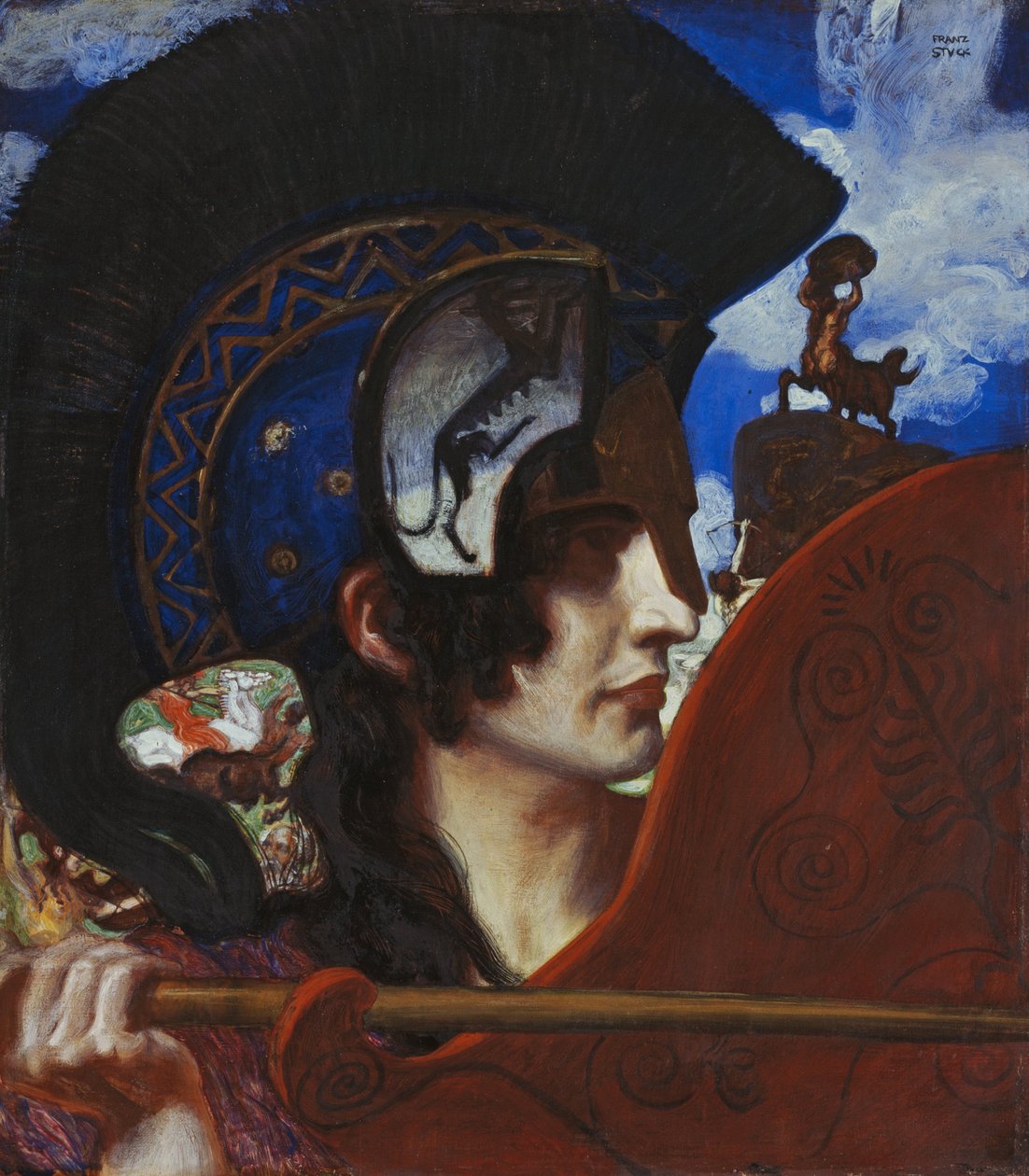 Vechtende Amazone door Franz von Stuck