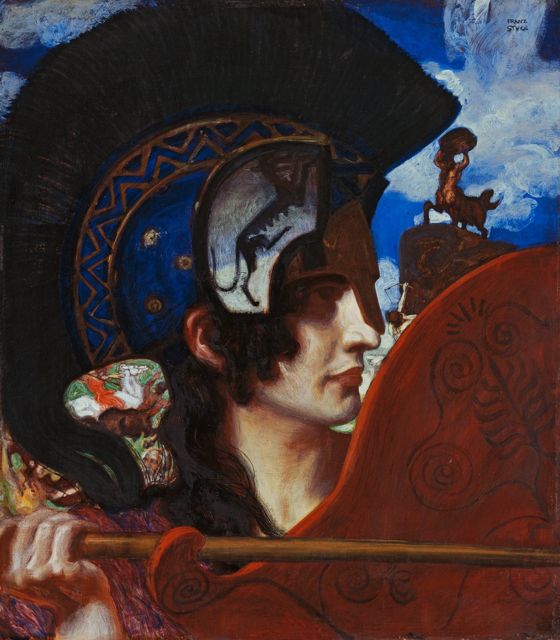 Vechtende Amazone door Franz von Stuck