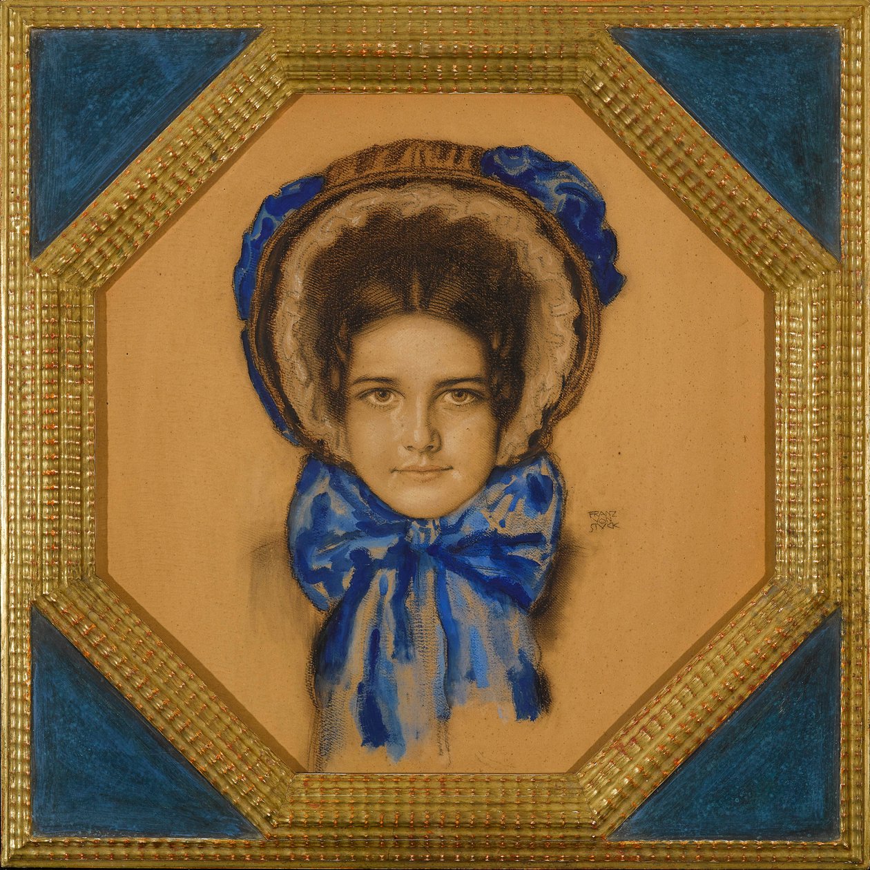 Dochter Mary met een Kaphoed door Franz von Stuck