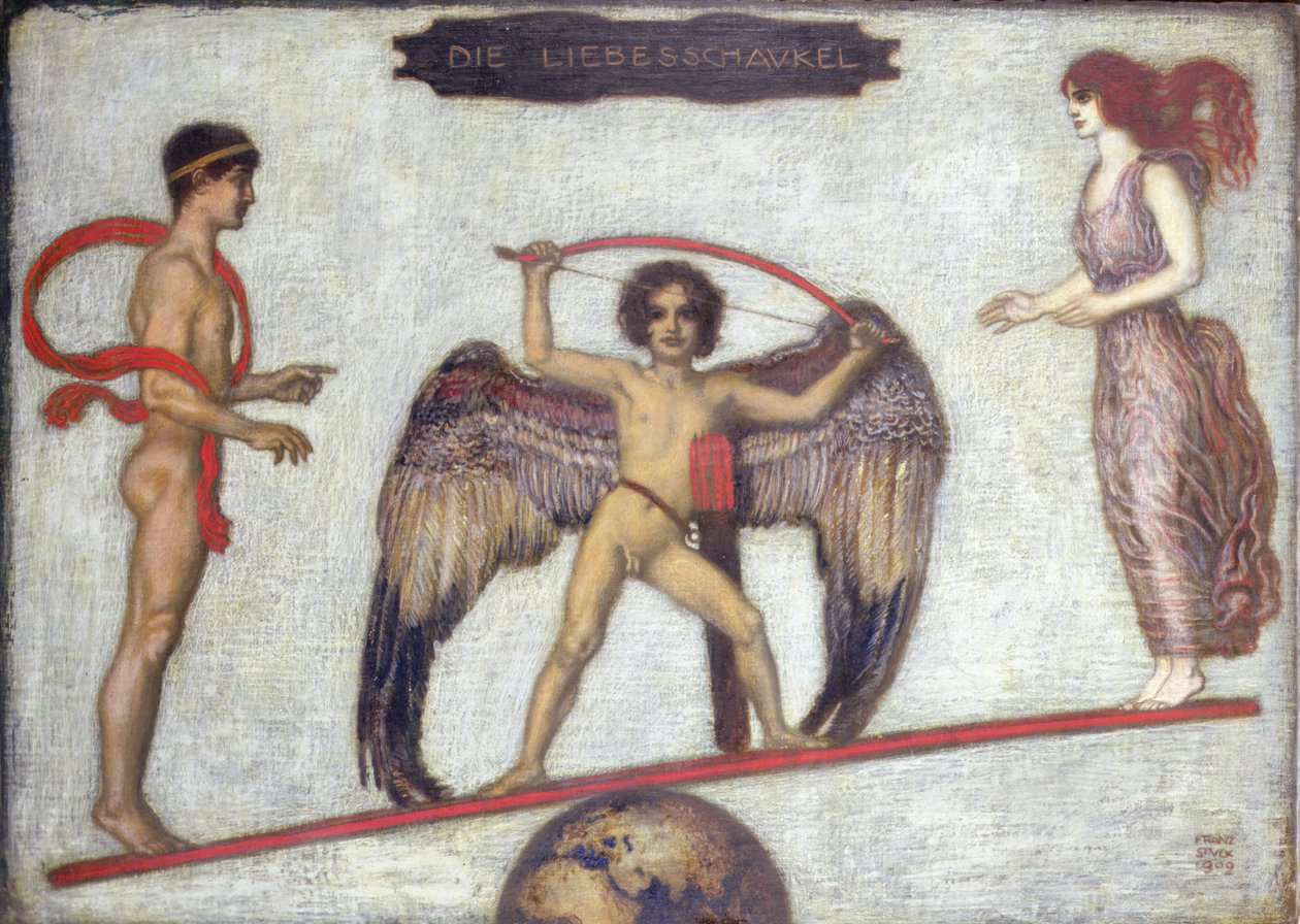 De Liefdes Schommel door Franz von Stuck