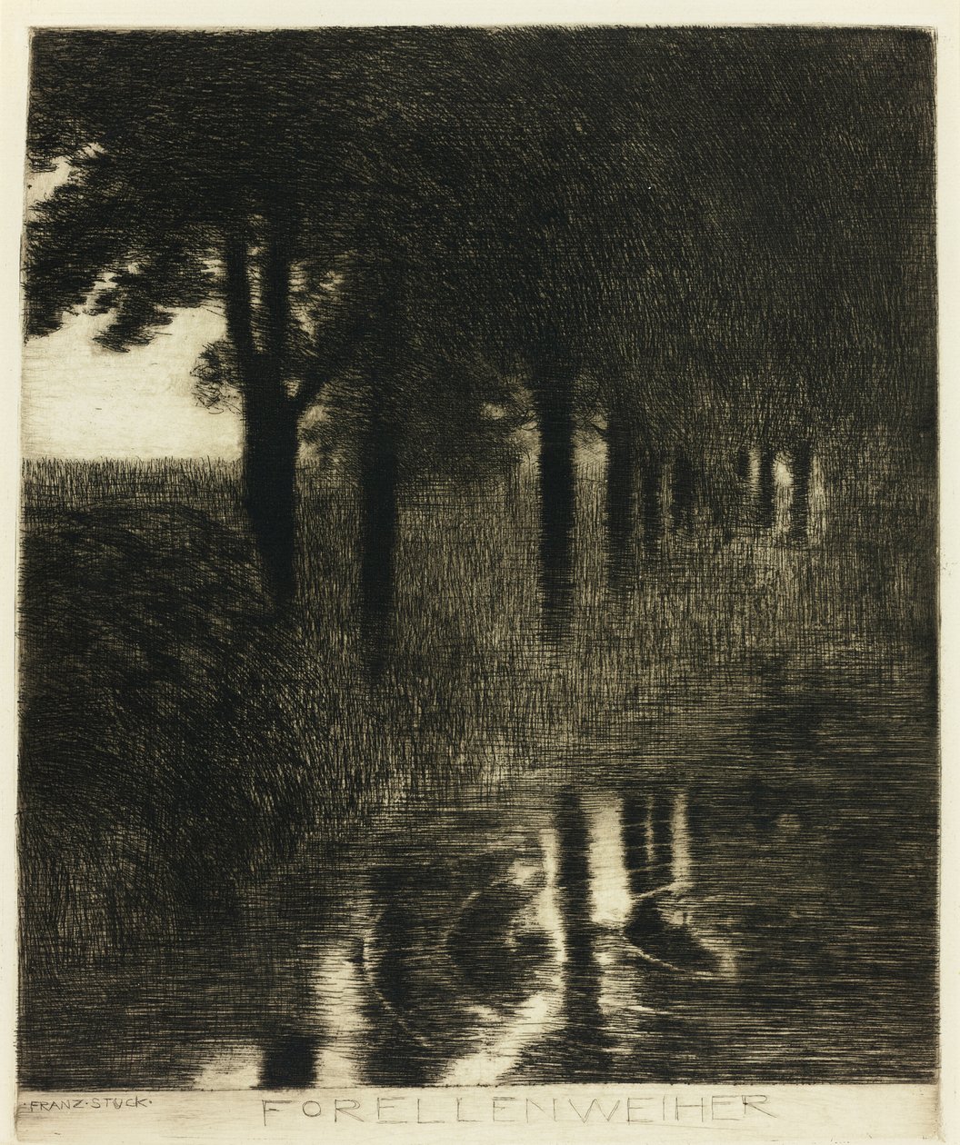 De forelvijver door Franz von Stuck
