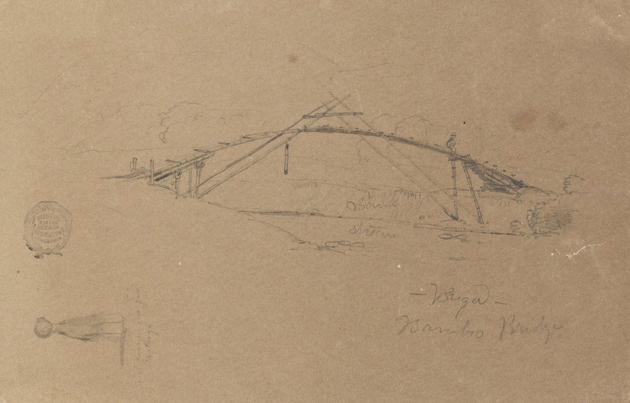 Bamboebrug bij Buga, Colombia en Meisje met een Kruik, Cartago, Colombia door Frederic Edwin Church