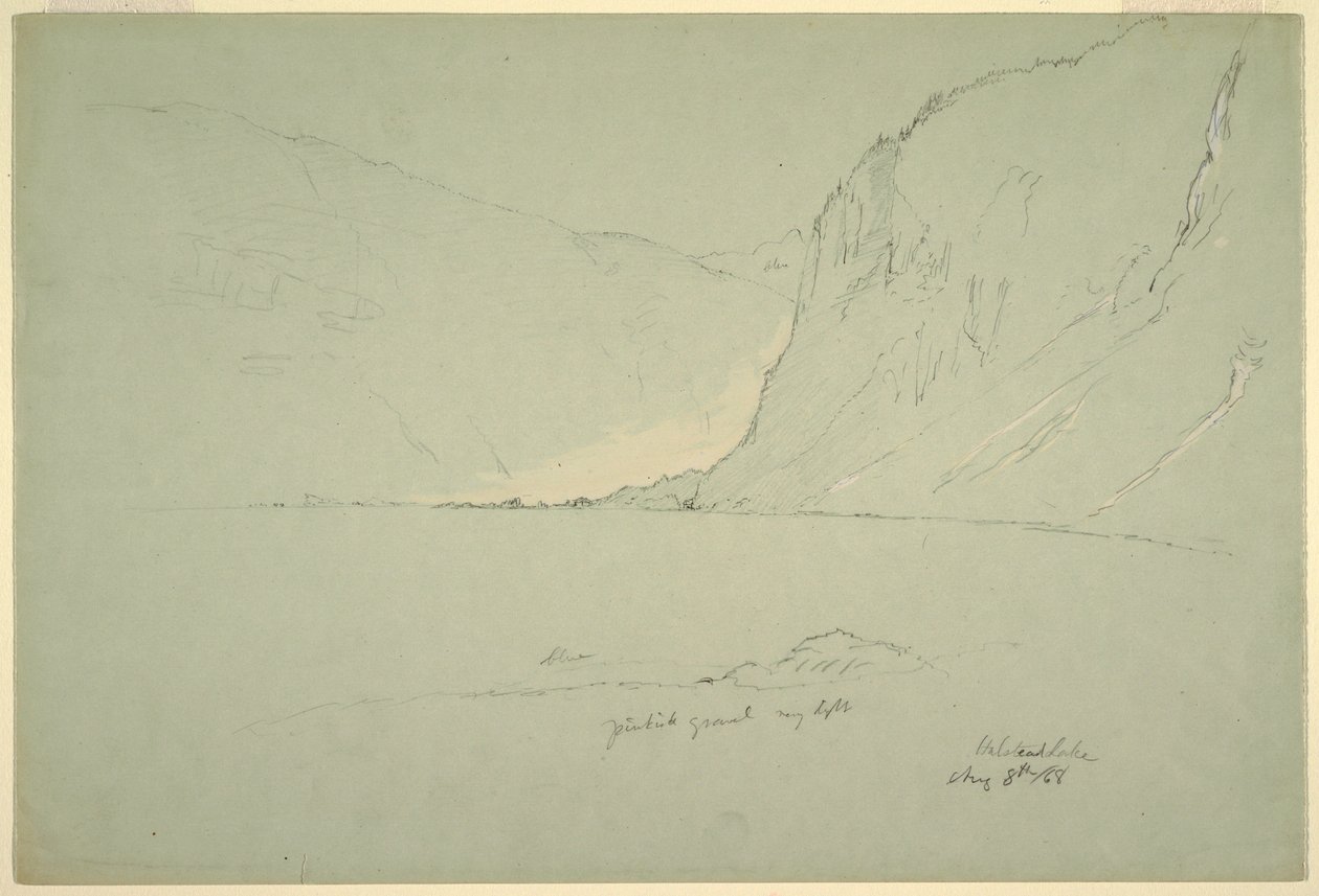 Tekening, landschappen nabij Oostenrijk, 5 augustus 1868 door Frederic Edwin Church