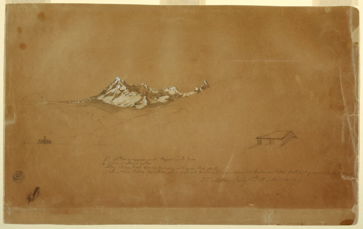 Ontwerp voor altaarberg, Ecuador door Frederic Edwin Church