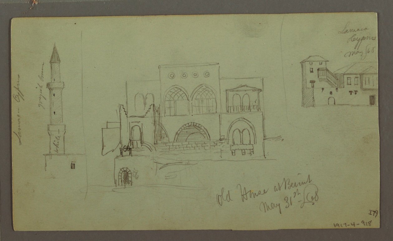 Oude huis, Beiroet, 1868 door Frederic Edwin Church