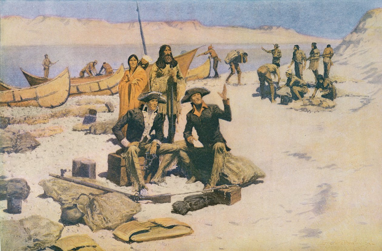Lewis en Clark bij de monding van de Columbia River, 1805, uit 