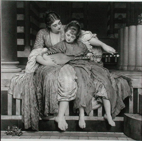 De muziekles, uitgegeven door The Fine Art Society door Frederic (after) Leighton
