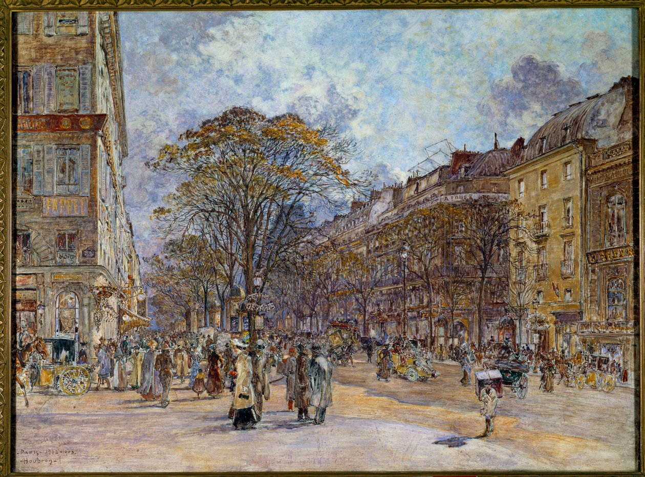 Le boulevard des Italians in Parijs door Frederic Anatole Houbron