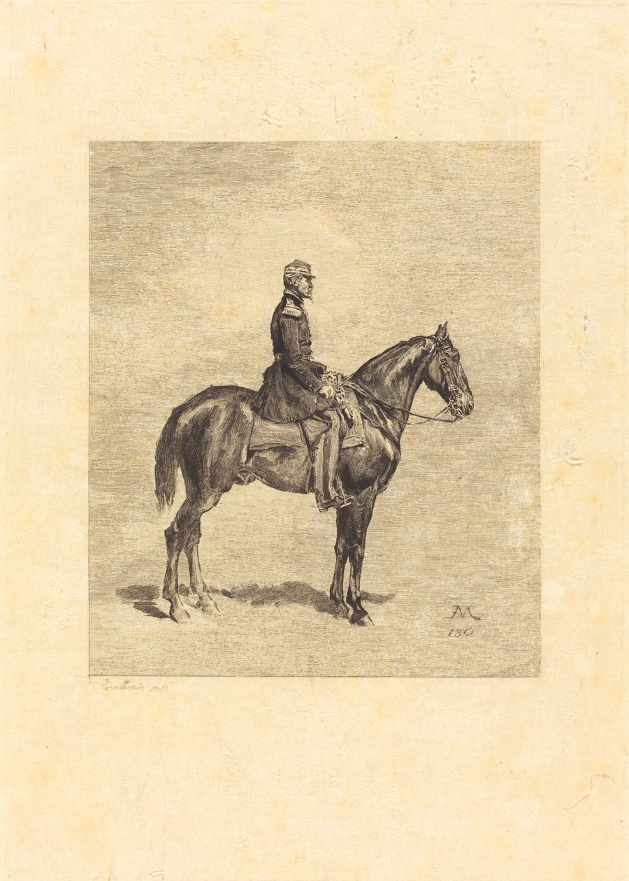 Ruiter door Frederic Auguste La Guillermie after Jean Louis Ernest Meissonier