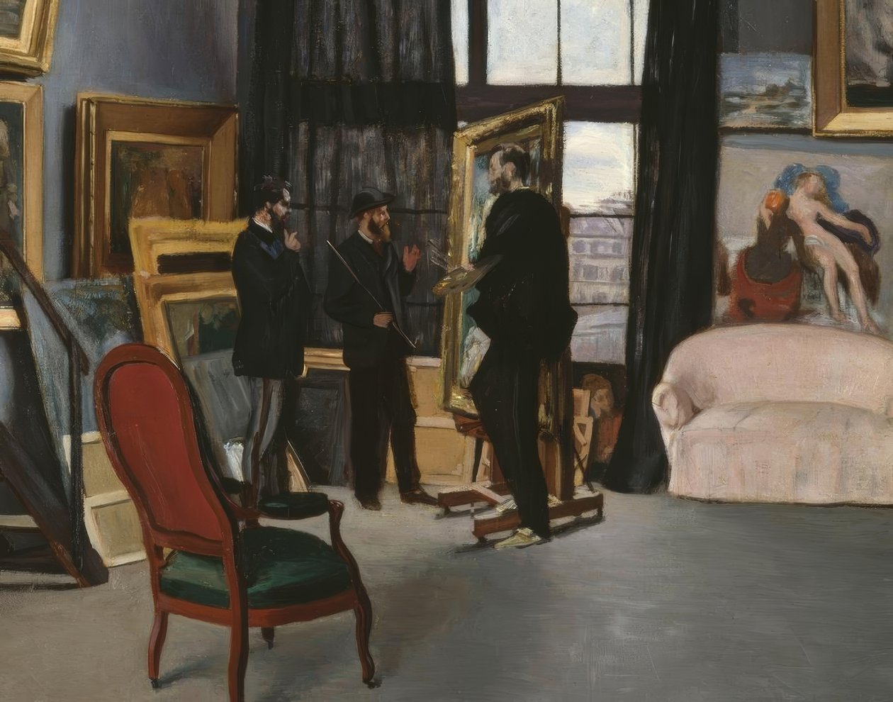 Het Atelier van Bazille door Jean Frederic Bazille