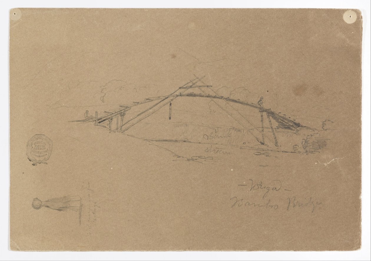 Bamboebrug in Buga, Colombia en Meisje met kruik, Cartago, Colombia door Frederic Edwin Church