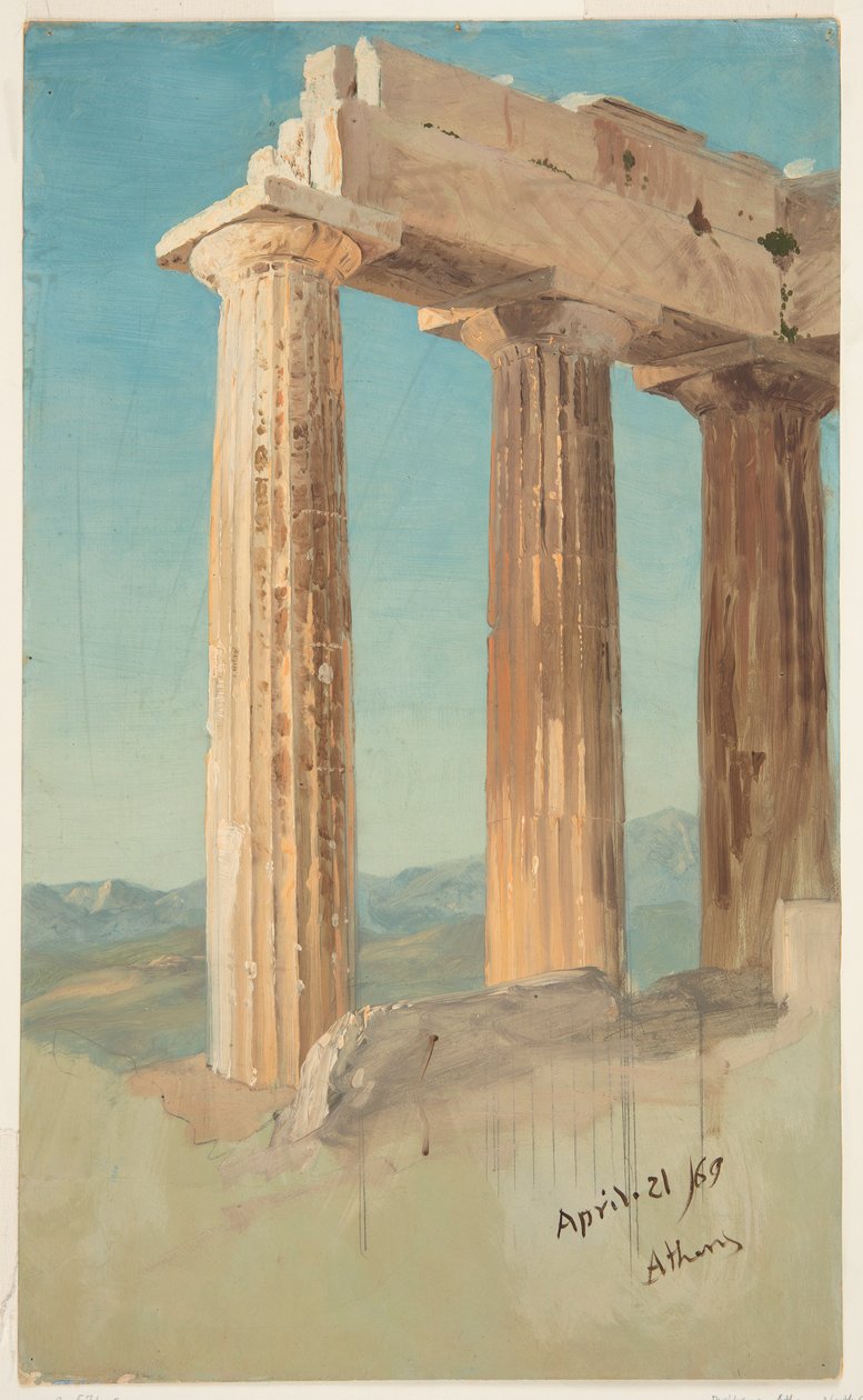 Zuilen van het Parthenon, Athene door Frederic Edwin Church