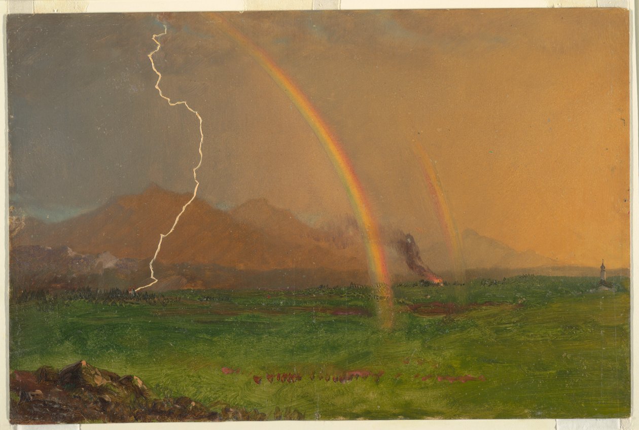 Tekening, Alpenlandschap in onweer, 1868 door Frederic Edwin Church