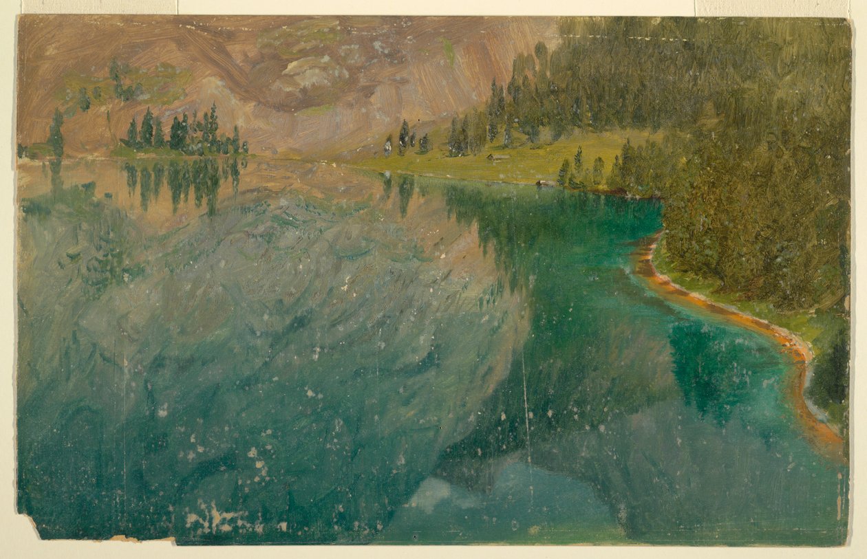 Tekening, Apline meer, Beieren of Zwitserland, 1868 door Frederic Edwin Church