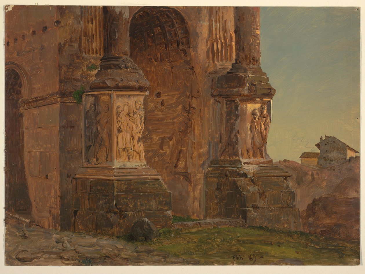 Tekening, Boog van Septimius Severus, Rome, februari 1869 door Frederic Edwin Church