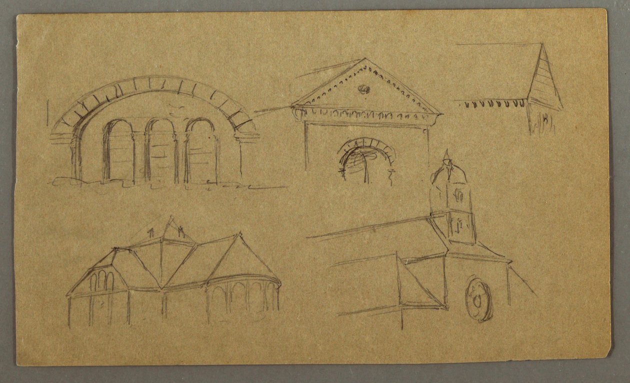 Tekening, Architectuurstudies, Oostenrijk (), 1868 door Frederic Edwin Church