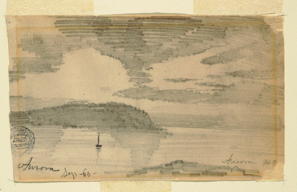 Tekening, "Aurora," Mt. Desert, 1860 door Frederic Edwin Church