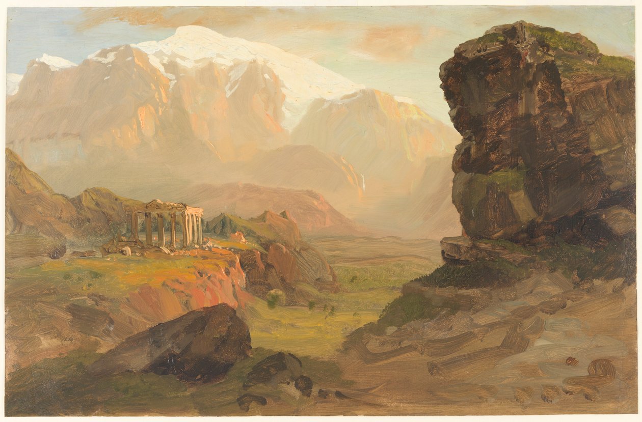 Tekening, Bashan Fantasie, april 1869 door Frederic Edwin Church