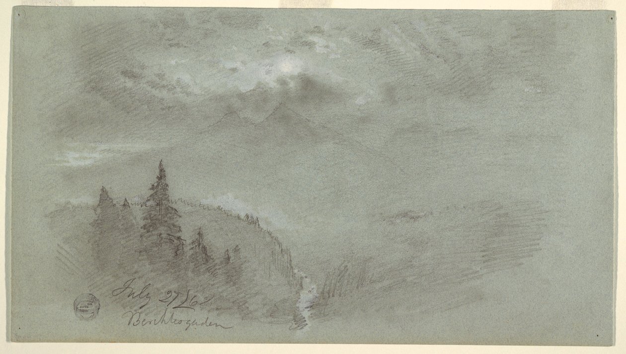Tekening, Berchtesgaden, Beieren, 27 juli 1868 door Frederic Edwin Church