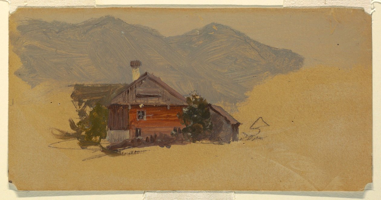 Tekening, Berchtesgaden, boerenhuis, 1868 door Frederic Edwin Church
