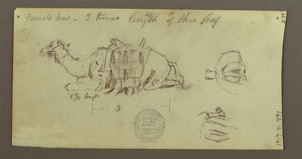 Tekening, Kamelenstudies, 2 maart 1868 door Frederic Edwin Church