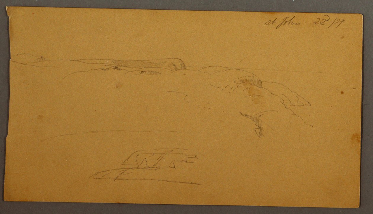 Tekening, Cliffs, 1859 door Frederic Edwin Church