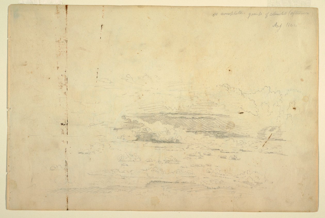 Tekening, Wolkenstudies, augustus 1844 door Frederic Edwin Church