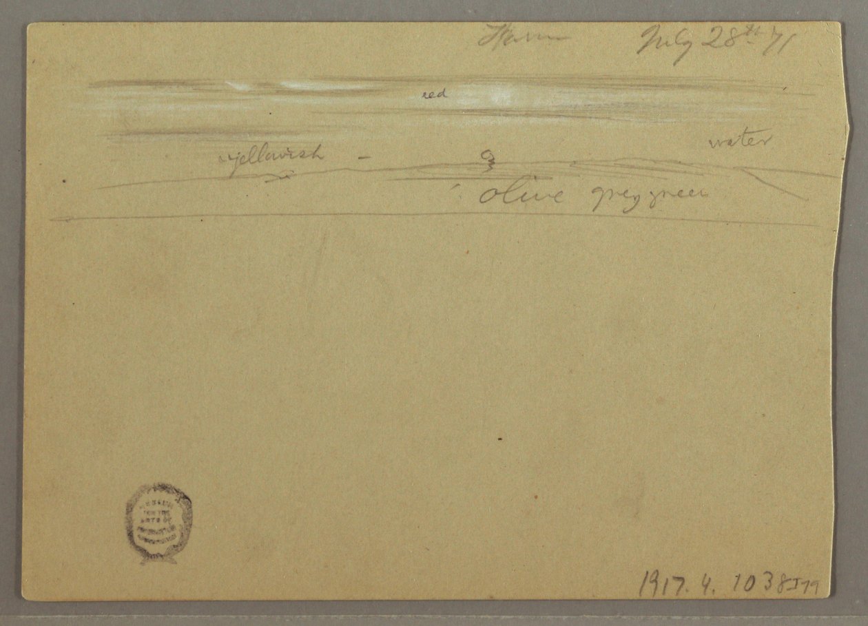Tekening, Wolkenstudie, 28 juli 1871 door Frederic Edwin Church