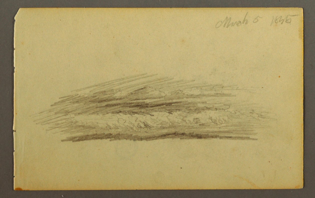 Tekening, Wolkenbank, 1845 door Frederic Edwin Church