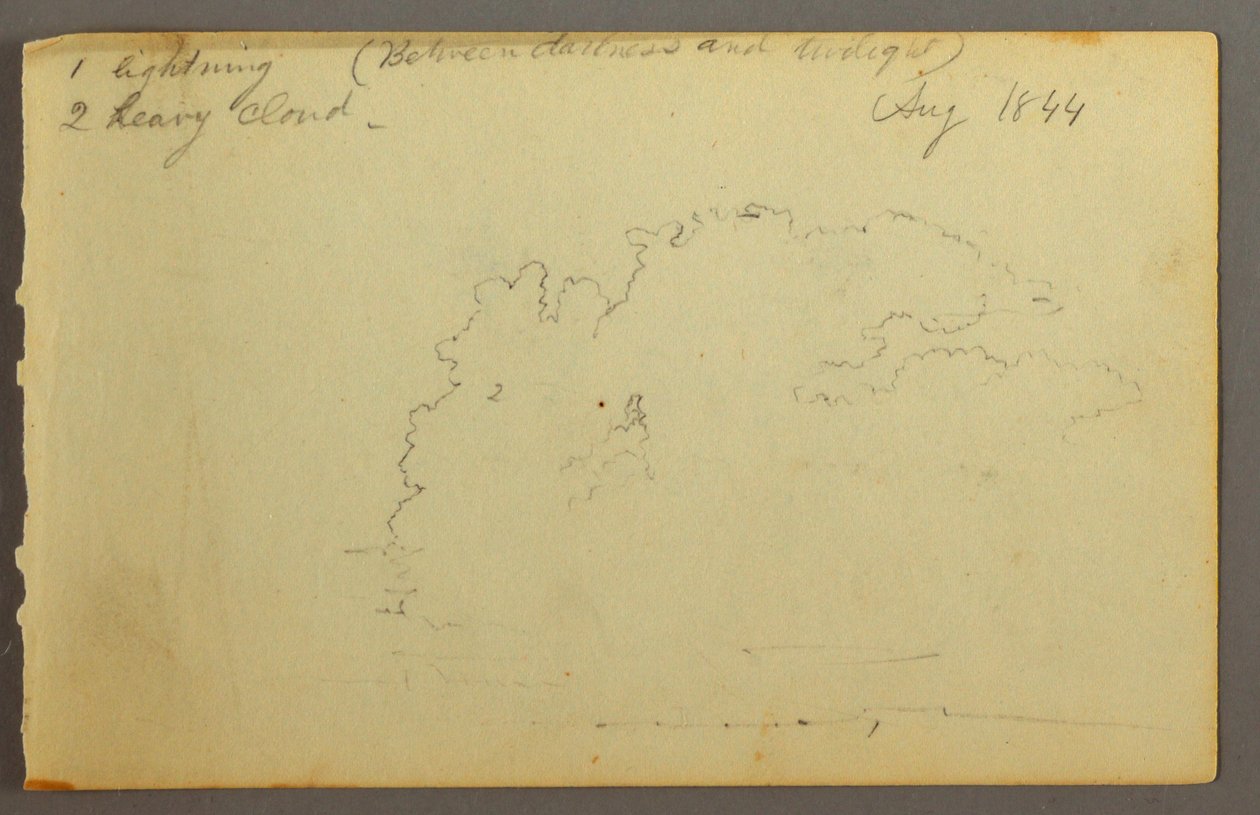 Tekening, Wolkenstudie, 1844 door Frederic Edwin Church