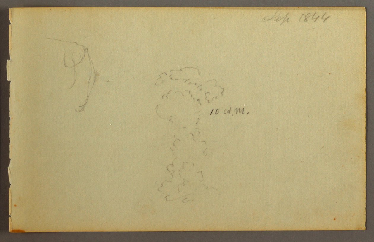 Tekening, Wolkenstudie, 1844 door Frederic Edwin Church