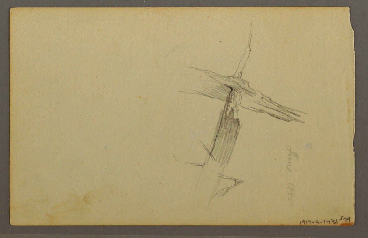 Tekening, Wolkenstudie, heuvel, 1844 door Frederic Edwin Church