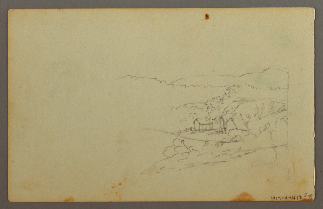Tekening, Wolkenstudie, mogelijk 1844 door Frederic Edwin Church