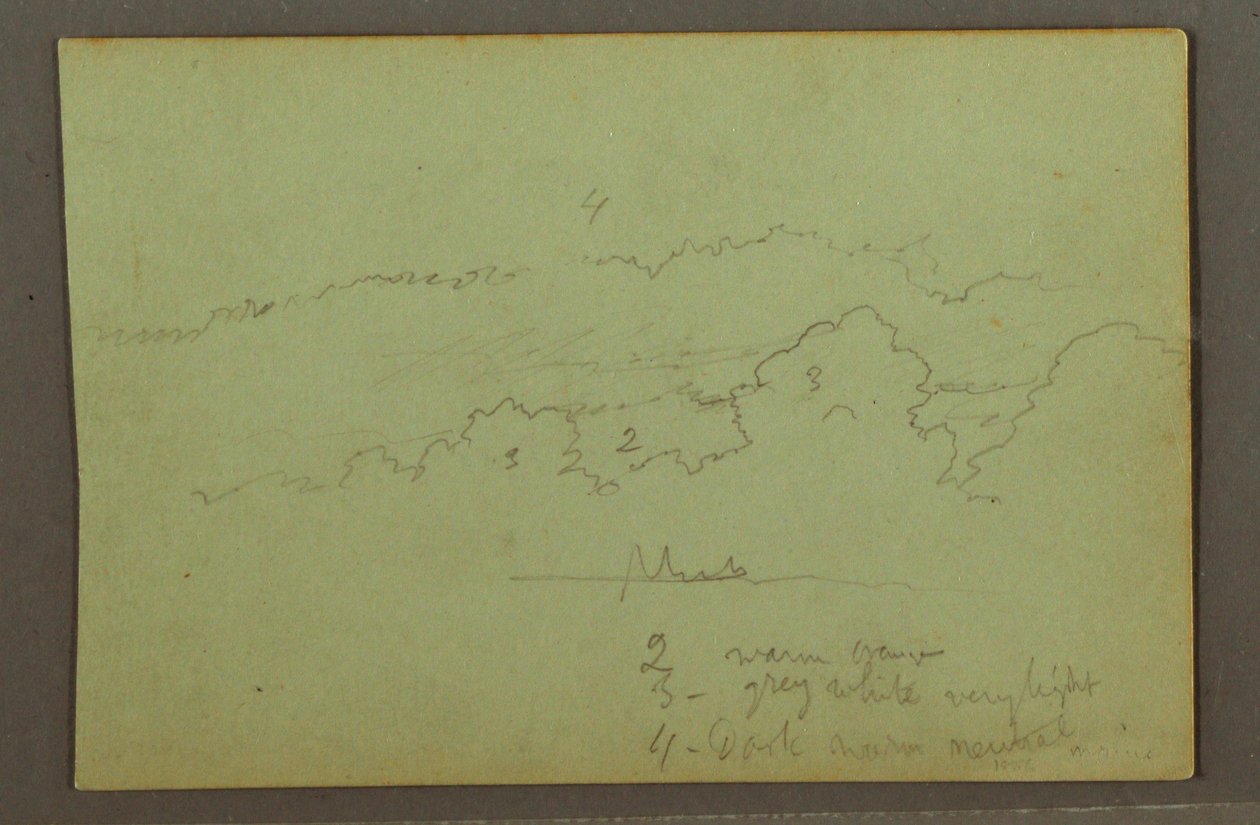 Tekening, Wolkenstudie, mogelijk 1856 door Frederic Edwin Church