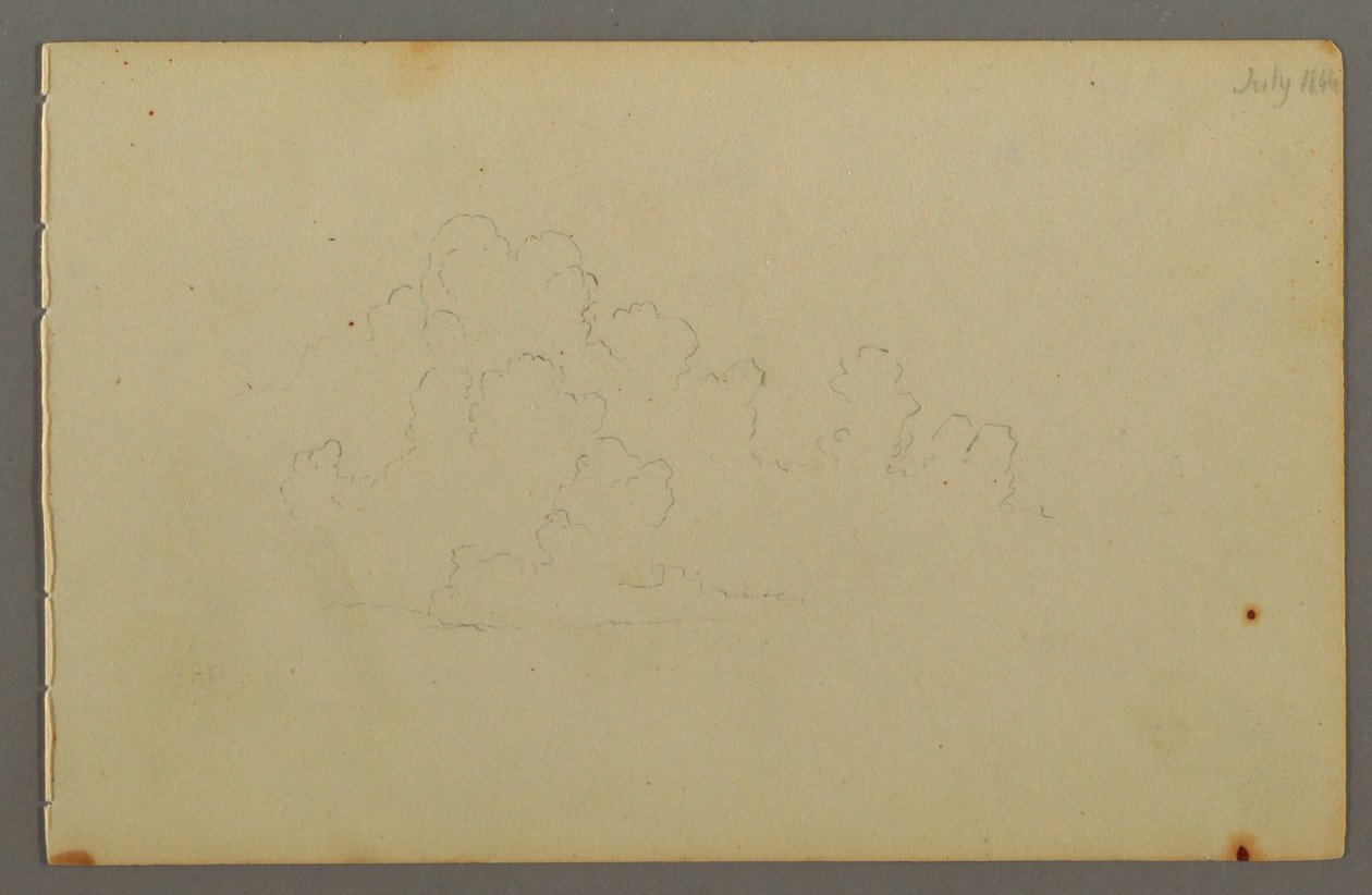 Tekening, Wolken, 1844 door Frederic Edwin Church