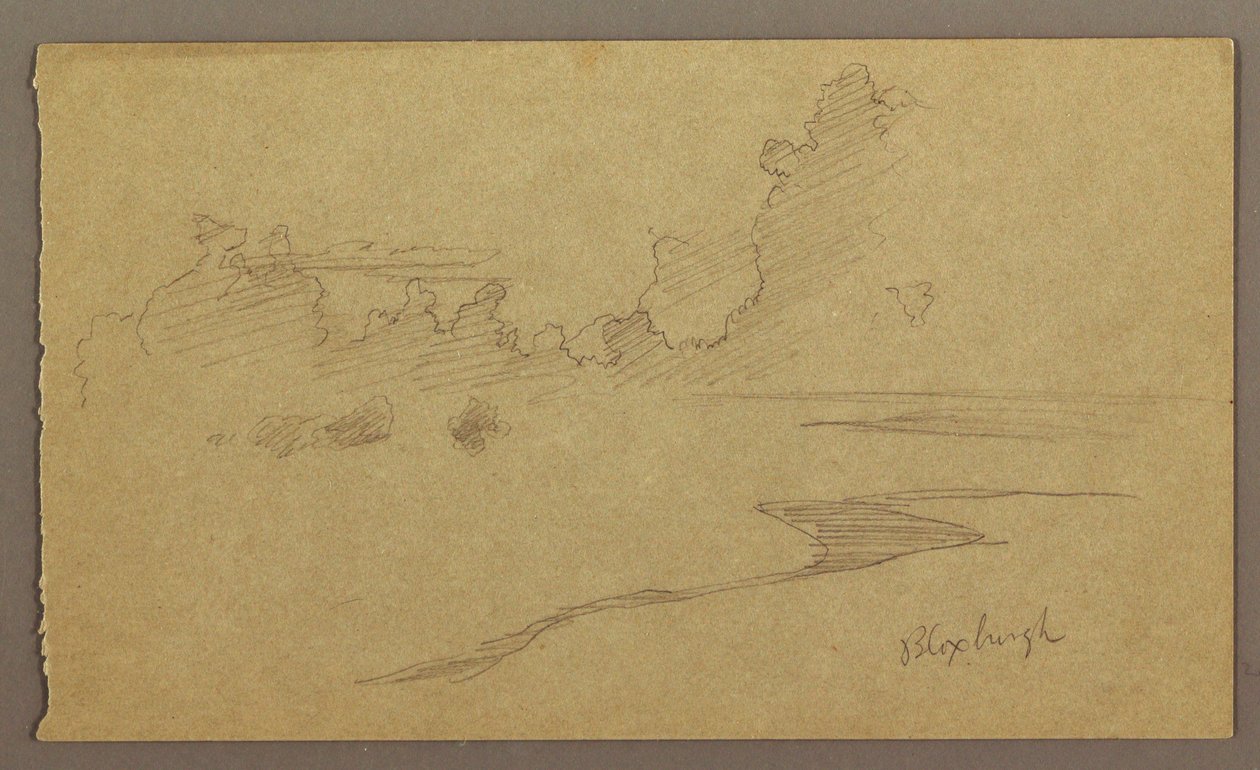 Tekening, Wolken en kust, "Bloxburgh", augustus 1865 door Frederic Edwin Church