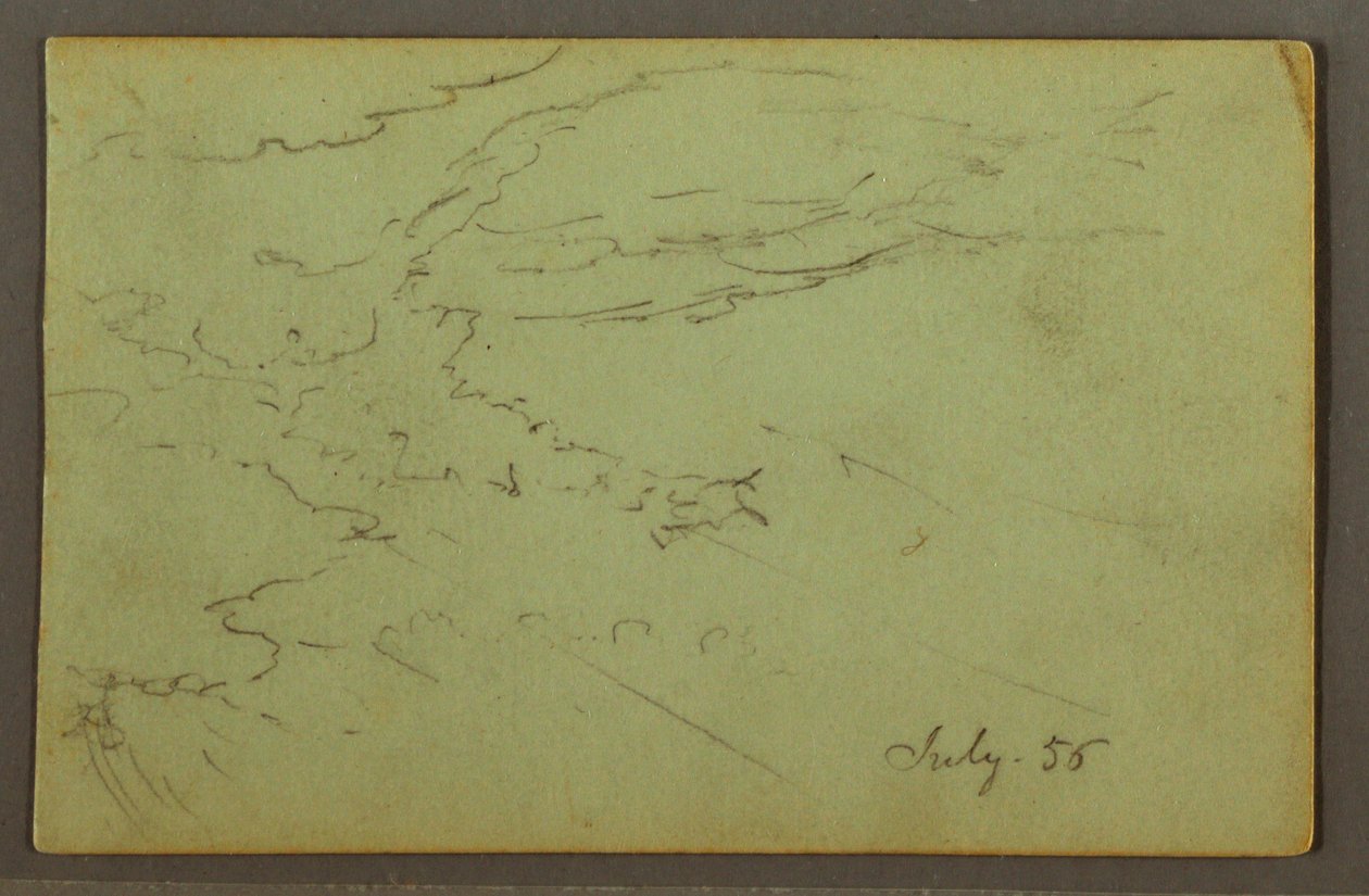 Tekening, Bewolkte lucht, juli 1856 door Frederic Edwin Church