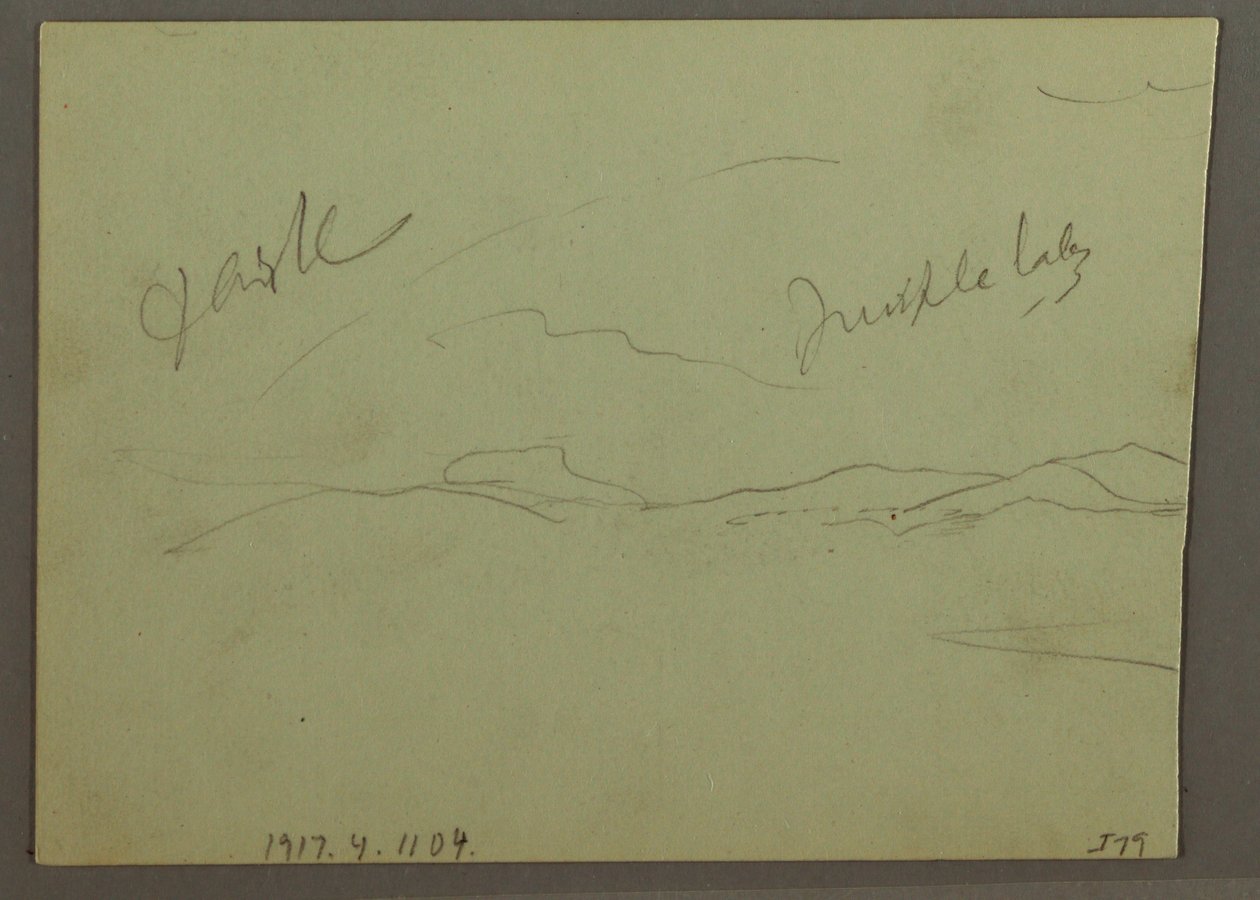 Tekening, Bewolkte lucht, heuvel, 1870 door Frederic Edwin Church