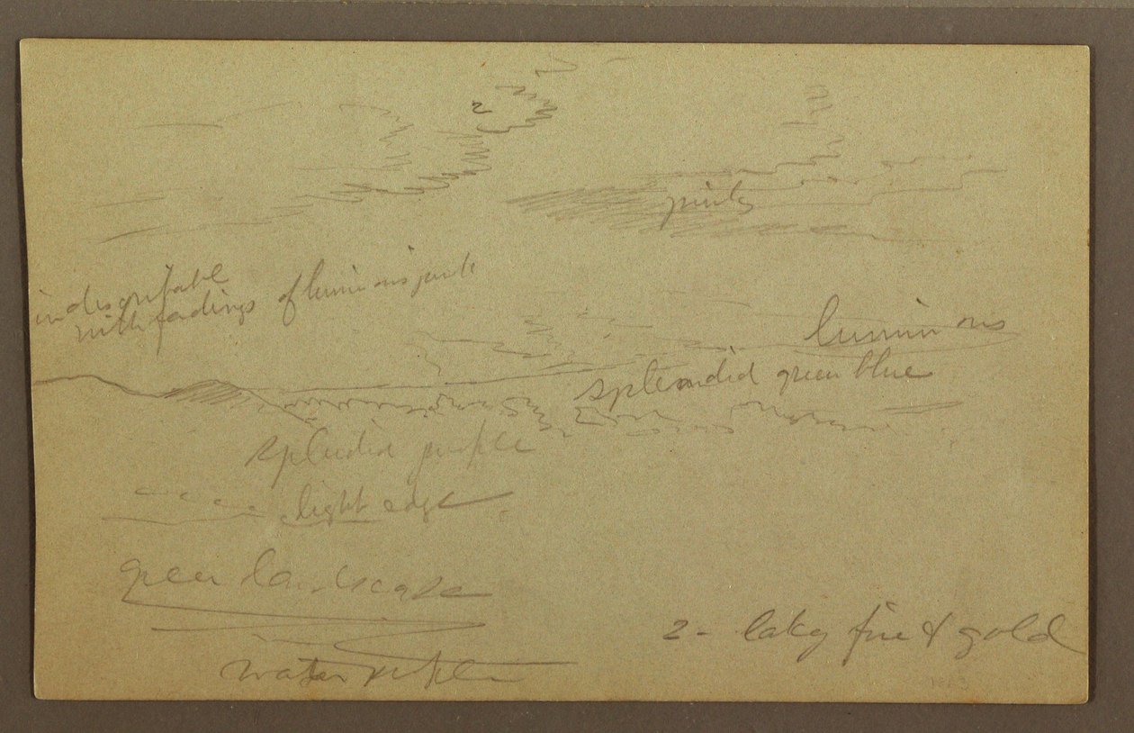Tekening, Bewolkte lucht, mogelijk jaren 1860 door Frederic Edwin Church