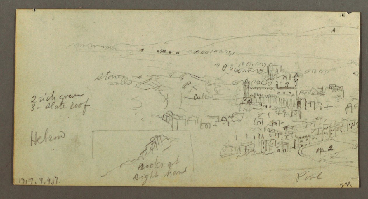 Tekening, Koepelhuis, Huis met trap, februari mogelijk 1868 door Frederic Edwin Church