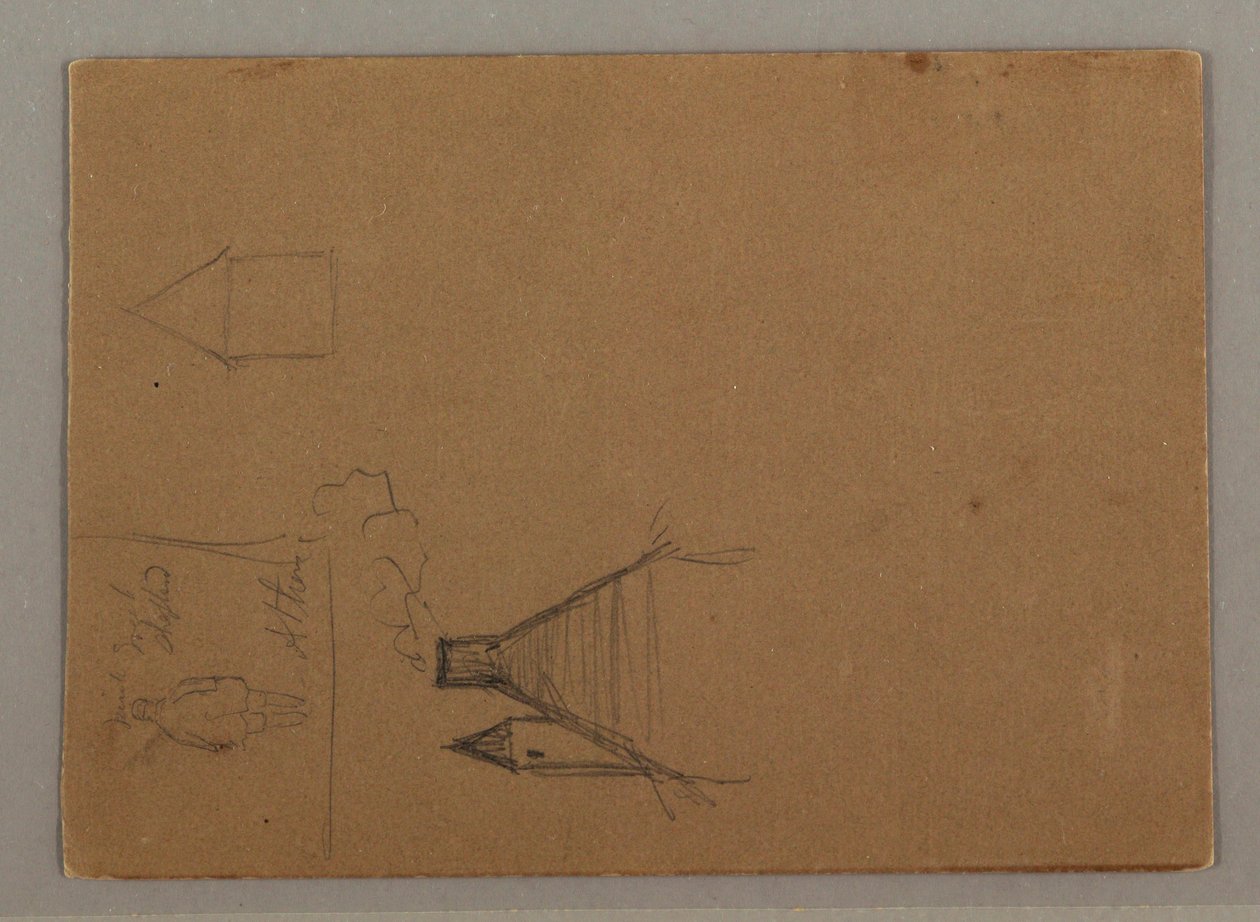 Tekening, Figuur, Daken, mogelijk 1869 door Frederic Edwin Church