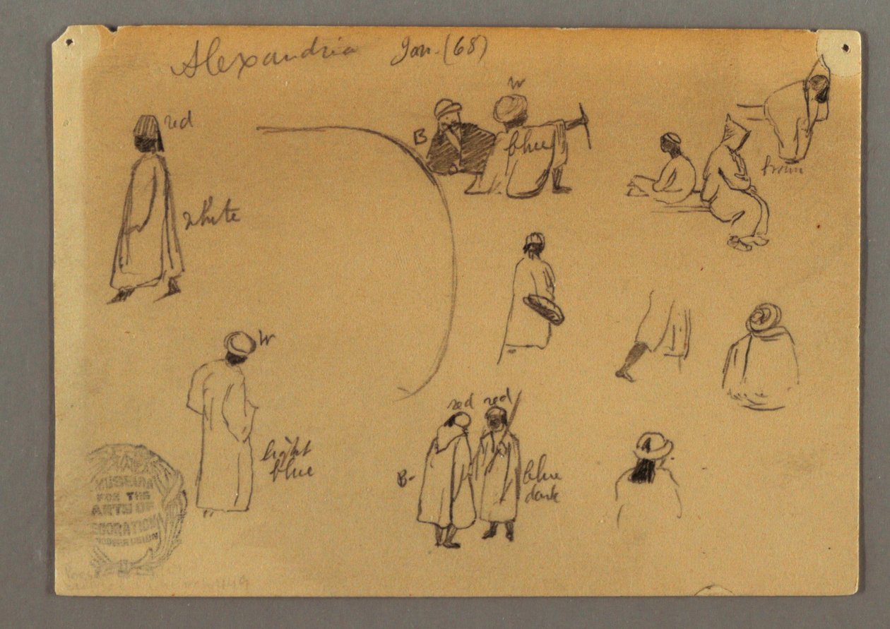 Tekening, Figuurstudies, januari 1868 door Frederic Edwin Church