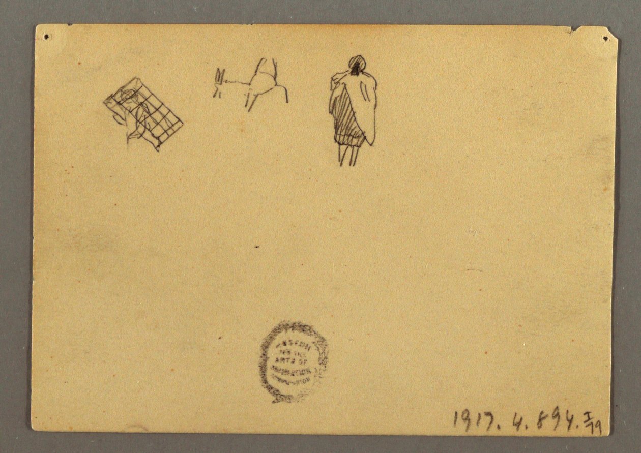 Tekening, Figuurstudies, januari 1868 door Frederic Edwin Church