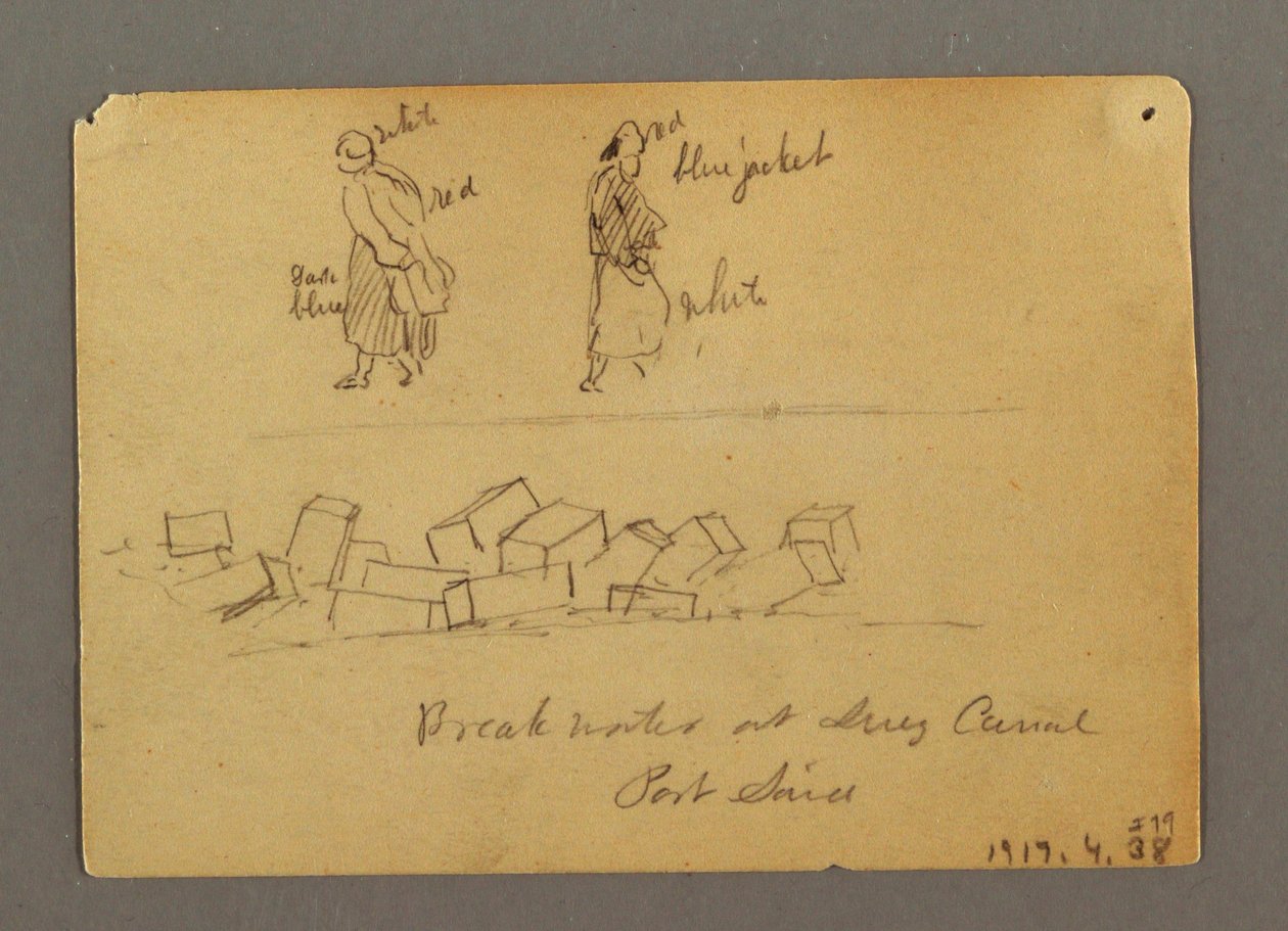 Tekening, Figuurstudies met honden, Egypte, 1868 door Frederic Edwin Church